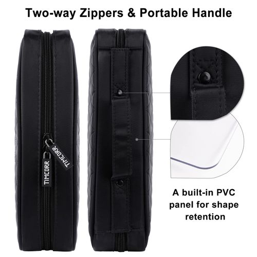 TIMCORR 160 Capacity Black Plastic CD DVD Case Organizer with PVC Panel for Portable Storage and Travel