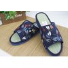 Indigo Dyeing Japanese Pattern Folding Sandals Relaxing Cat, L Size