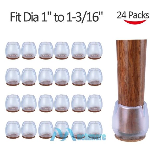 24X Silicone Chair Leg Caps Feet Pads Furniture Table Leg Covers Floor Protector