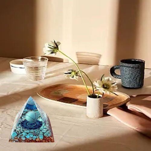 Crystal Pyramid Stones Tree of Life Energy Quartz Crystals Positive Energy Generator Protection for Healing Meditation Chakra Balance, Positive Energy Generator Orgonite Pyramid Protection