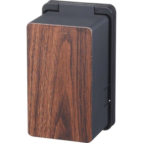 Yamazaki 3412 Outlet Guard, Black, Approx. W 2.8 x D 2.4 x H 4.7 inches (7 x 6 x 12 cm), Woody Outlet Cover, Full Coverage, Tamper Prevention, Dust Protection