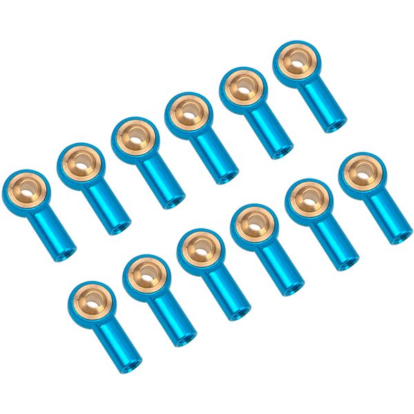 12Pack Vgoohobby Metal M3 Tie Rod End Ball Holder RC Joint Link Ball Head Holder CW Compatible with HSP Traxxas HPI Axial Redcat Racing 1/10 RC Car Truck Buggy Crawler (Blue)