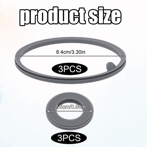 6pcs Lid Gasket Replacement for Blender Bottle Strada Flip Shaker Cup Water Bottle Accessories Parts, 2 Sizes Silicone Seal Ring for Blenderbottle Strada Flip Shaker 24 oz 28 oz(Gray)