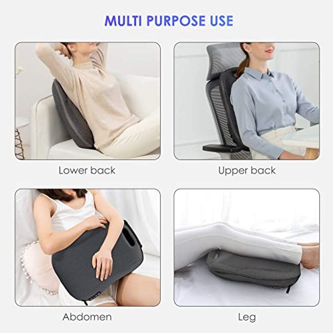COMFIER Motors Massage Seat Cushion with 3 Level Heating Pad, Back  Massager, Black, Gift for Men Women, Home/Car Use