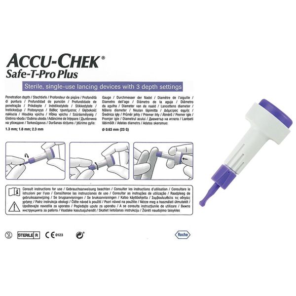 Roche ACCU-CHEK SAFE-T-PRO PLUS CoaguChek XS PT/INR Adjustable Lancets - 50-PACK