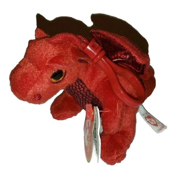 Ty Beanie Baby Y DDRAIG GOCH the Dragon Key Clip UK Exclusive NEW MWMT Plush Toy