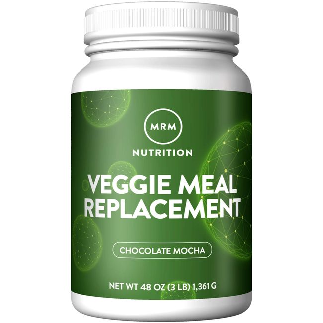 MRM Nutrition Veggie Meal Replacement Protein | Chocolate Mocha Flavored | 22g complete plant based protein | Meal on-the-go | Mediate hunger | Balanced macronutrient formula | 28 servings