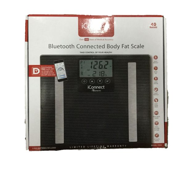 iConnect Digital Bluetooth Connected Body Fat Analyzer Scale Black D303