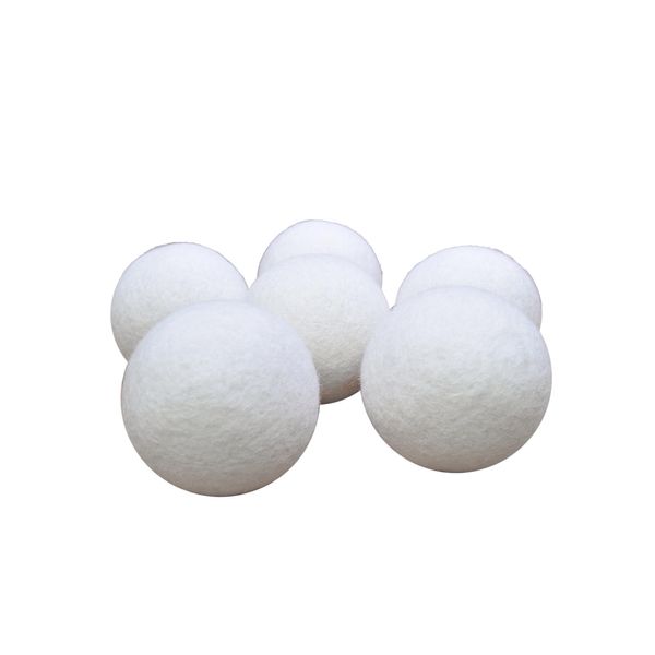 Pachamama Handmade XL Wool Tumble Dryer Balls 7cm 6 Pk Reduce Drying Time Save Energy Fabric Soften Reduce Static Reduce Wrinkles Unscented Long Life - Plain Cream Natural Felted by Hand Fair Trade