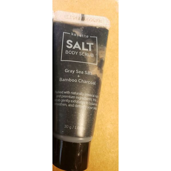 NEW SEALED ~ KOSETTE Gray Sea Salt Bamboo Charcoal Body Scrub 30g / 1.06 oz.