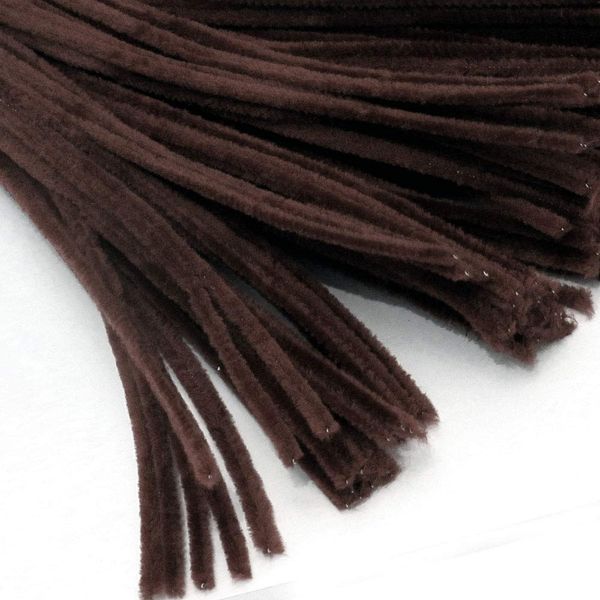 The Crafts Outlet Chenille Stems, Pipe Cleaner, 12-inch (30-cm), 100-pc, Dark Brown