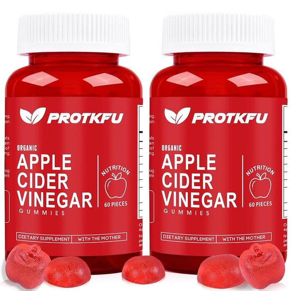 ProTKFU (2 Pack) Apple Cider Vinegar Jelly ACV Jelly with Mother Vegan Gluten Free Vitamin B12 B9 - Best Supplement for Health