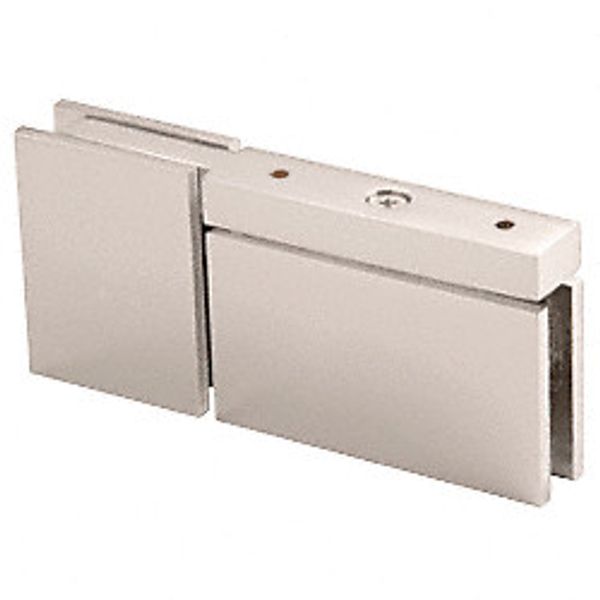 Satin Nickel Top or Bottom Mount Cardiff Pivot Hinge with Attached U-Clamp