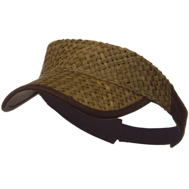 Wholesale Straw Trucker Visor (Brown/Brown) - 21860