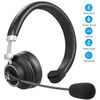 Wireless Bluetooth Headset Noise Canceling Headphones Over Head Boom with Mic
