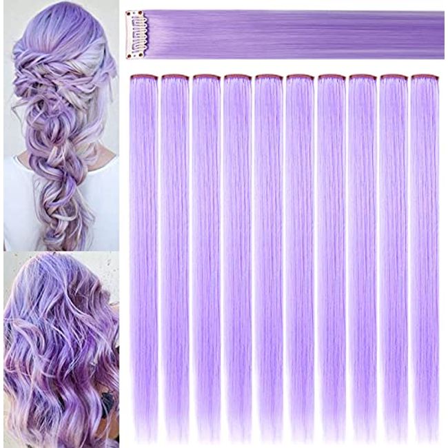 10pcs Colorful Hair Extensions Clips For Daily Wear, Party