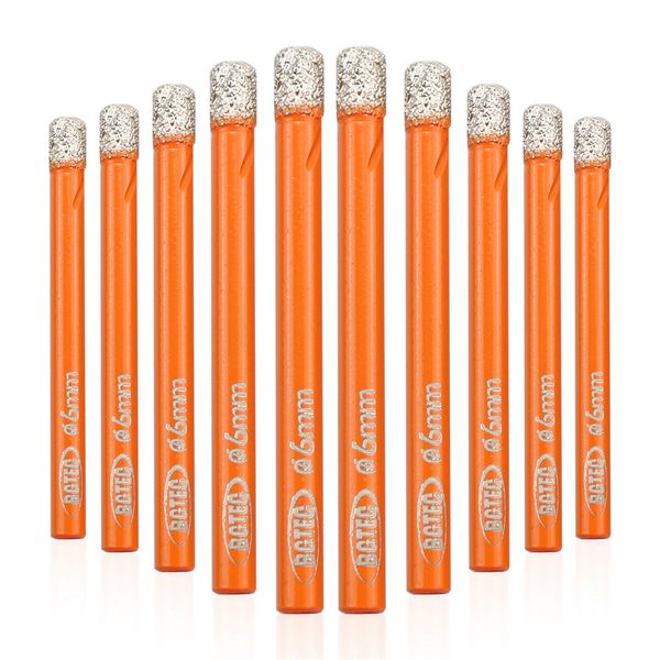 10pc 6mm Diamond Drilling Core Bits Set Dry Cutter Hole Saw Marble Stone Masonry