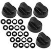 SPARES2GO Universal Gas Fire Trouser Press & Storage Heater Black Control Knobs (Pack of 5)