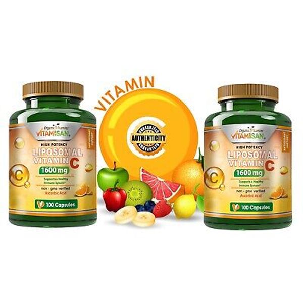 Liposomal Vitamin C 1600mg -200 Capsules - High Absorption Supplements