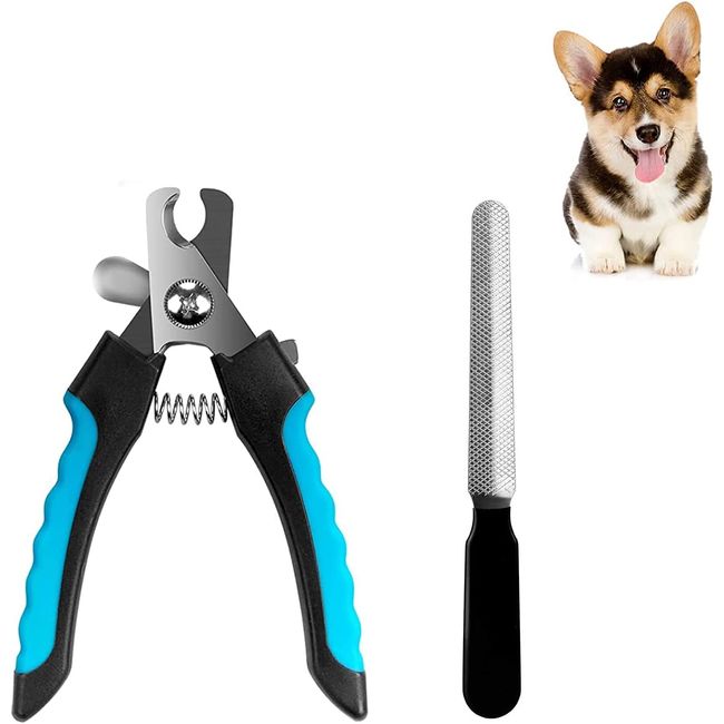LIDOUKNail Clippers and Trimmers - with Safety Guard to Avoid Over Cutting, Free Nail File, Razor Sharp Blade - for Large and Small Animals.