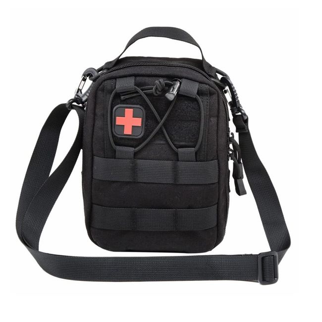 SEKIDAR Multi-functional Medical Pouch, Survival Game, Small Items, Bag, Military, Disaster Prevention, Emergency Mall, System, Tactical Pack, Climbing Storage, Emergency Medical, Earthquake, Disaster, First Aid, Travel, Water Repellent Treatment (Black)