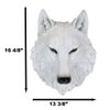 Large Ghost Albino Snow White Wolf Head Wall Decor Plaque 16"H Direwolf Figure