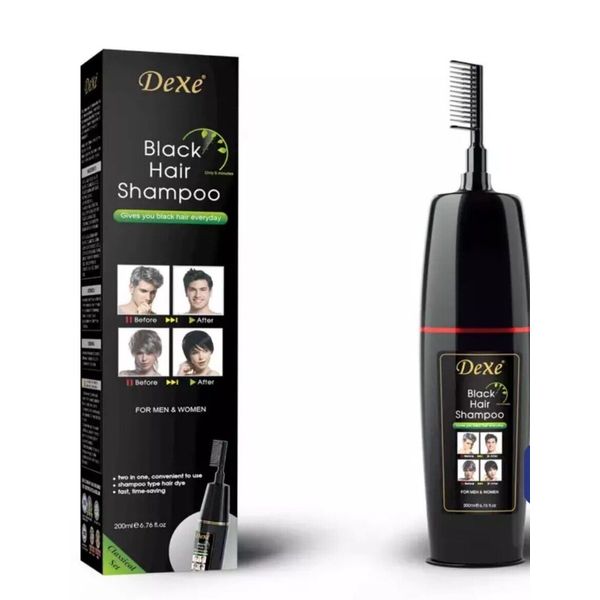 Dexe A Wash  Black Permanent Hair Color Shampoo Natural 200 Ml✅