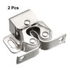 sourcing map Cabinet Door Double Roller Catch Ball Latch with Prong Hardware, Silver 2pcs