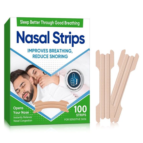 Nasal Strips for Snoring, Extra Strength Nose Strips for Breathing, Anti Snoring Device,Snoring Aids for Men, Relieve Nasal Congestion for Men & Women, Improved Airflow and Comfortable Fit