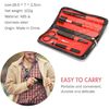 Gibot Eyebrow Set, 5pcs Stainless Steel Eyebrow Grooming Kit with Tweezers, Scissors, Eyebrow Brush Comb, Eyebrow Pencil, Razor and Travel Case for Women and Men, Black