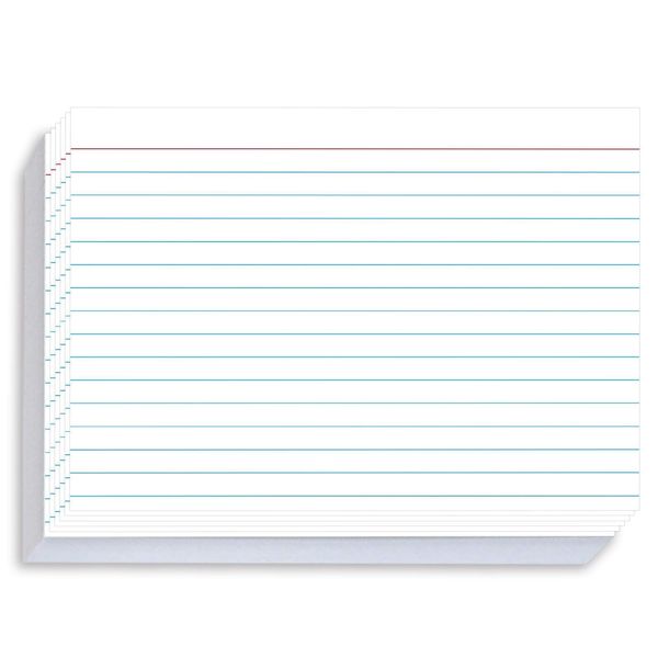 Index Cards 5x7 Ruled - Pinovk Flash Cards for Studying, White Index Cards, File Note Cards, Study Cards, Flash Cards, Study Cards, 50 Pcs Lined Index Flashcards for Office and School Supplies