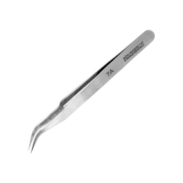 Modelcraft Extra Fine Curved Stainless Steel Tweezers, Silver