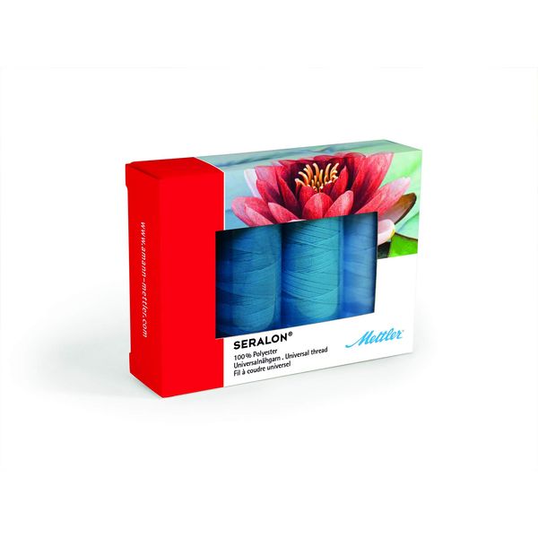 Mettler Seralon No.100 200m Ocean Blue Thread Kit - 4 Spools