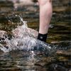 LEAKDRY Waterproof Socks,3 Layer Hiking Windproof Breathable,Ankel Socks,Unisex (US, Alpha, Small, Regular, Regular, Black Gray)