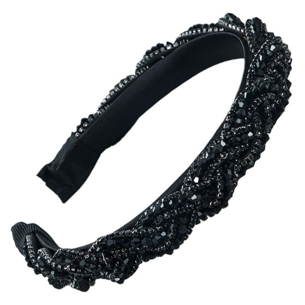 scicent Haarreifen Mädchen Dünne Haarband Kosmetik für Alltägliche Dekoration Modische Rutschfeste Haarbänder Barock Strass Haarschmuck für Frauen Damen Retro Kristall Haarreif - 27803