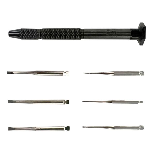 Eclipse Professional Tools 7772 Jewellers Pocket Screwdriver Set (1 screwdriver & 6 interchangeable blades)