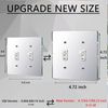 Silver Mirrored Switch Plates - 2 Gang Wall Cover, Durable Acrylic Decorative Light Switch Plates