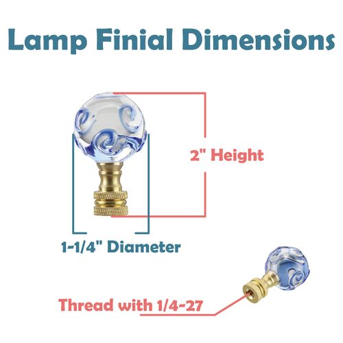 Aspen Creative 24034-22 Finial Lighting & Lamp Accessory, 2 Pack, Blue Spiral