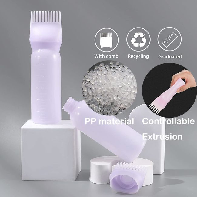 3pcs Hair Color Applicator Bottle, with Scale and Comb Smear Evenly Hair Oil  Applicator for DIY Styling 