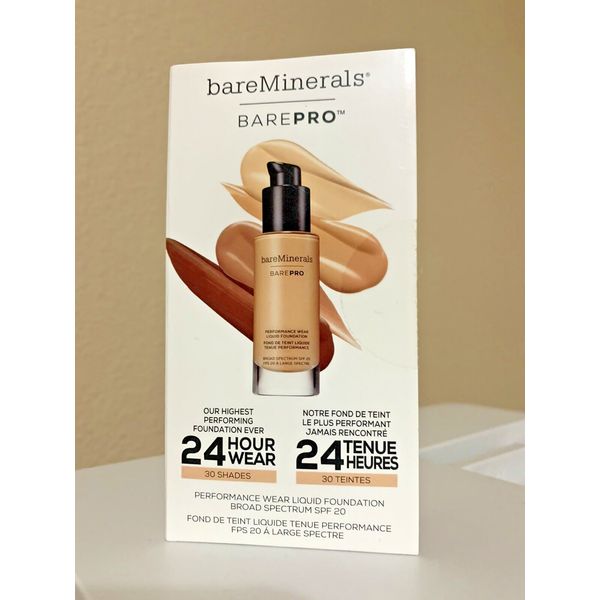 bareminerals BarePro Performance Wear Liquid Foundation SPF 20 4 sample booklet