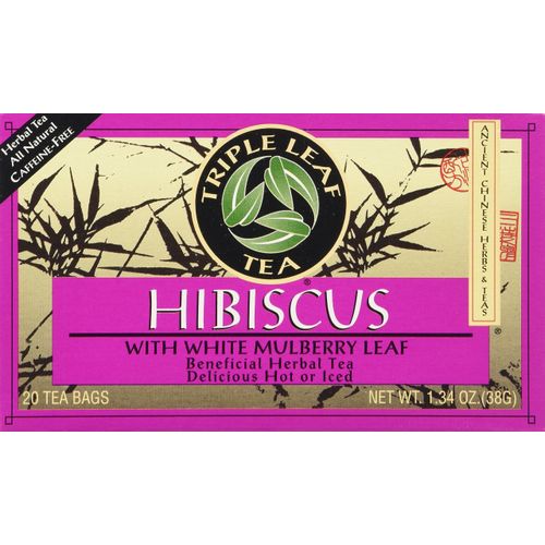 Triple Leaf Tea Bags Hibiscus White Mulberry, 1.34 Oz, 20 Count