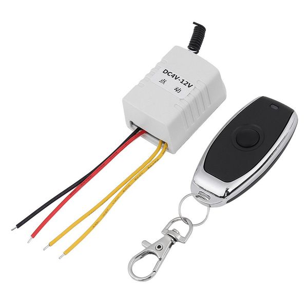 Relay Switch Kit, DC 4V 5V 6V7.4V 9V 12V Wireless Remote Control Light Switch Transmitter with One Key Switch Receiver