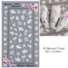 LANODO 3 Pcs Nail Stickers, 5D Flowers, Black and White Lace, Multiple Styles, DIY Nail Sticker Set