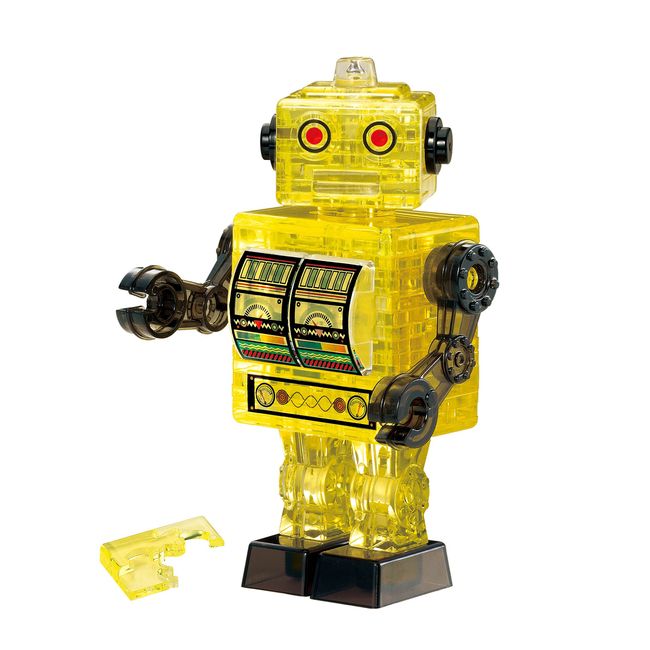 39 piece Crystal puzzle tin robot yellow