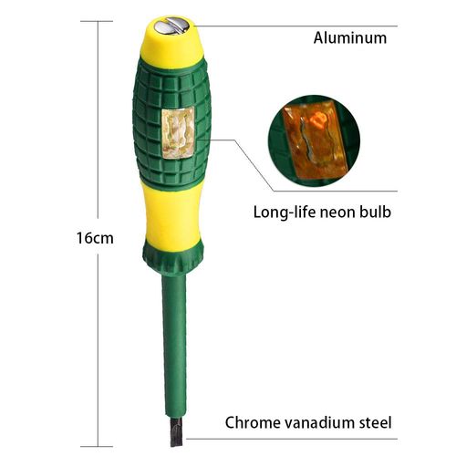 Eightwood Pen Electric Tester Mains Tester Screwdriver Electrical Tester Screwdriver 220V Voltage Electrical Pen Tester 220V Voltage Electric Tester Pen with Voltage Test Power Detector Probe
