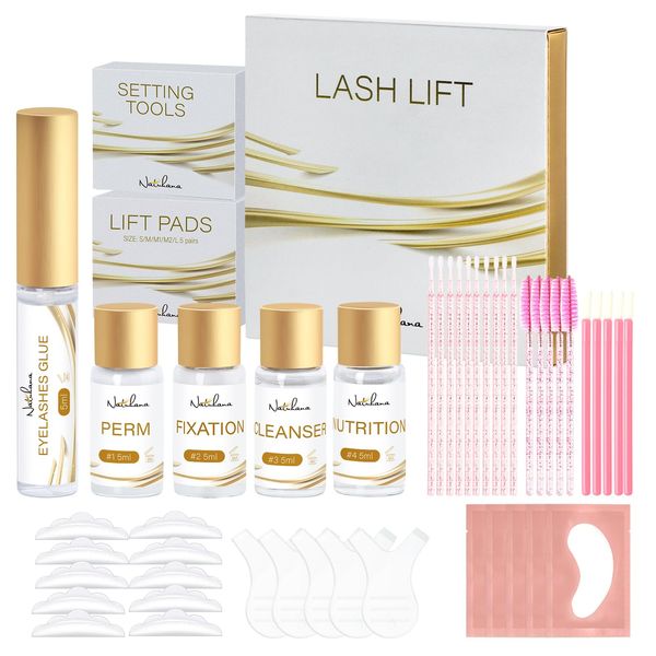 NATUHANA Keratin Lash Lift Kit, Set di Perm ciglia, Semi-Permanente Curling Eyelash Lift Kit, Professional Curling Perming Eyelash Lift Supplies (lash lift kit) (Kit di sollevamento ciglia)