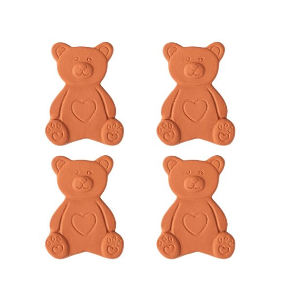 dgudgu 4 PCS Terracotta Brown Sugar Bear Keeper and Saver Brown Sugar Disc Brown Sugar Softener