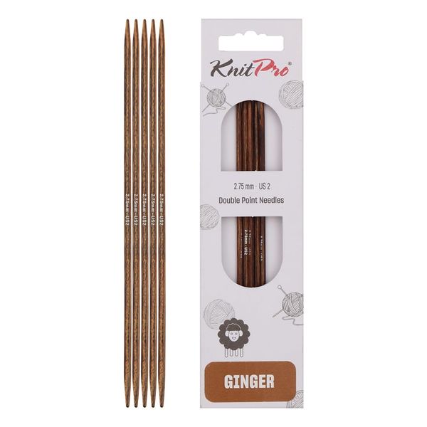 KnitPro Ginger Double Pointed Needles 6" (15cm) | 2.75mm