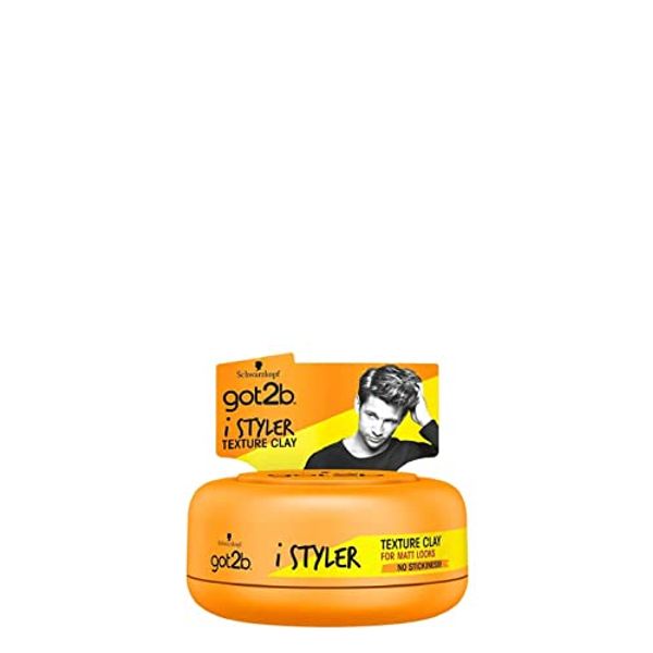 Schwarzkopf got2b iStyler, Long Lasting Hold, No White Residue, Silicone Free, Texture Matt Finish Hair Clay 75ml