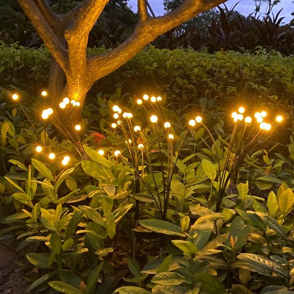 Tomskiko Solar Garden Lights, 4 Pack Solar Firefly Lights, Solar Lights Outdoor Waterproof, Fairy Garden Accessories, Solar Landscape Lights Outdoor Decorative